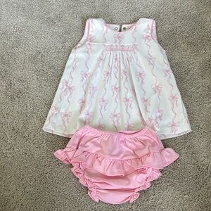Pink and White Bow Dress Set. NEW/ NEVER WORN